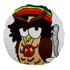 Rainbow Stoner Owl Large 18  Premium Flano Round Cushions from ArtsNow.com Back