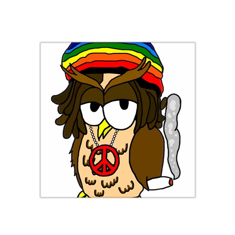 Rainbow Stoner Owl Satin Bandana Scarf from ArtsNow.com Front