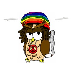 Rainbow Stoner Owl Lightweight Drawstring Pouch (M) from ArtsNow.com Back