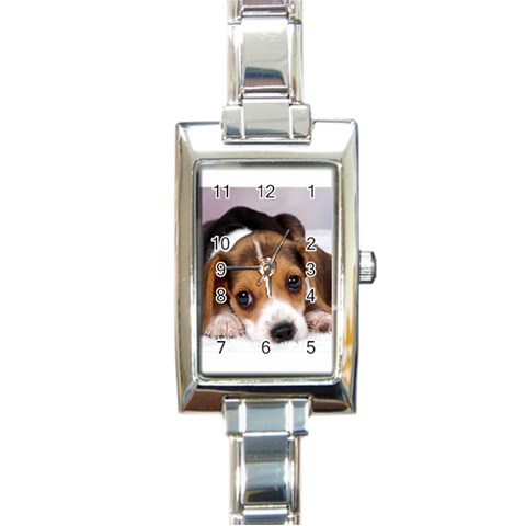 beagle2 Rectangular Italian Charm Watch from ArtsNow.com Front
