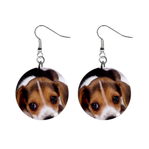 beagle2 1  Button Earrings from ArtsNow.com Front