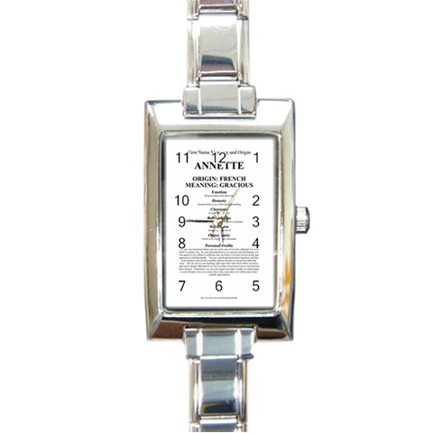 Annette Rectangle Italian Charm Watch from ArtsNow.com Front
