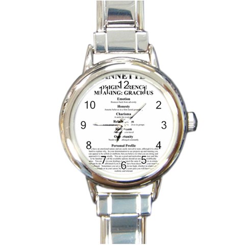 Annette Round Italian Charm Watch from ArtsNow.com Front