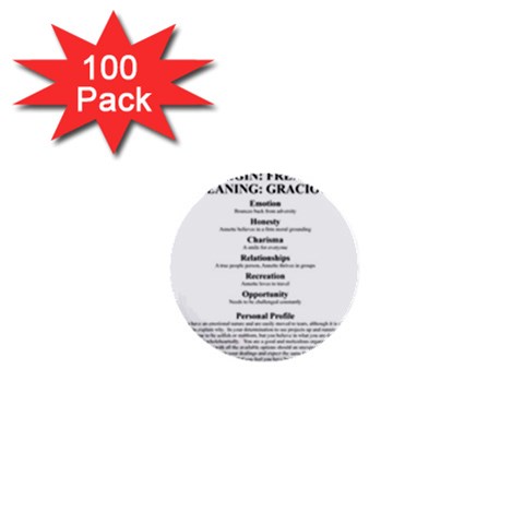 Annette 1  Mini Buttons (100 pack)  from ArtsNow.com Front