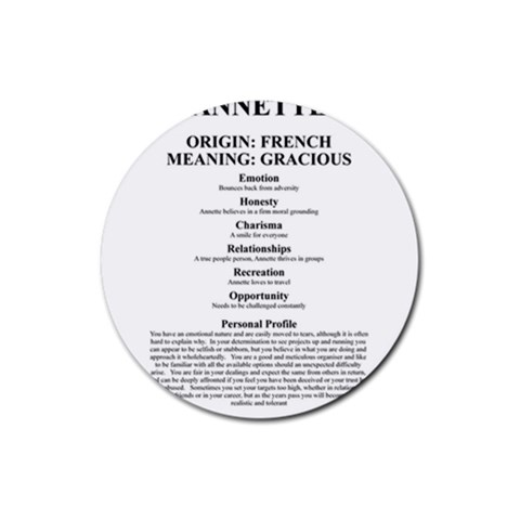 Annette Rubber Round Coaster (4 pack)  from ArtsNow.com Front