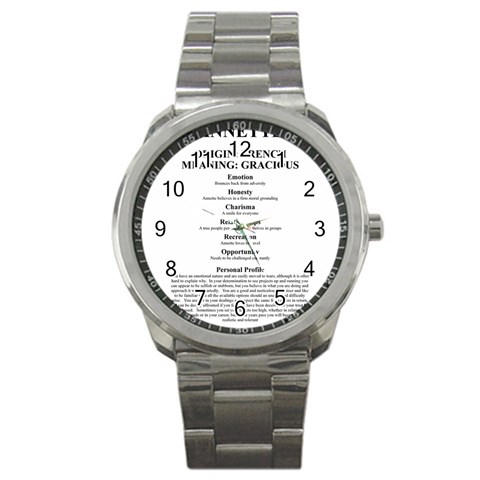 Annette Sport Metal Watch from ArtsNow.com Front