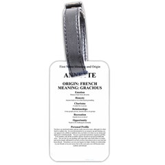 Annette Luggage Tag (two sides) from ArtsNow.com Back