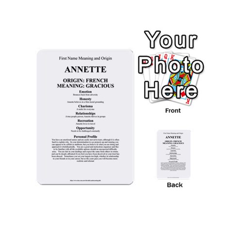 Annette Playing Cards 54 Designs (Mini) from ArtsNow.com Back