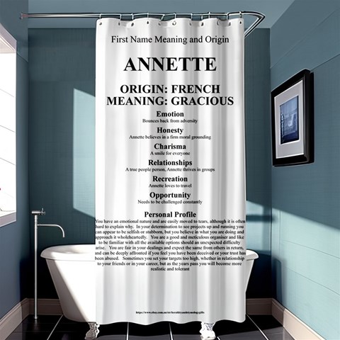 Annette Shower Curtain 36  x 72  (Stall)  from ArtsNow.com Curtain(36 X72 ) - 33.26 x66.24  Curtain(36 X72 )