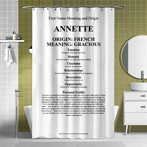 Annette Shower Curtain 48  x 72  (Small)  from ArtsNow.com Curtain(48  X 72 ) - 42.18 x64.8  Curtain(48  X 72 )