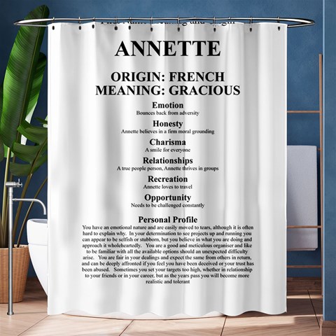 Annette Shower Curtain 60  x 72  (Medium)  from ArtsNow.com 60 x72  Curtain