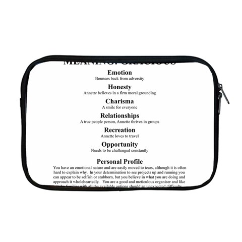 Annette Apple MacBook Pro 17  Zipper Case from ArtsNow.com Front