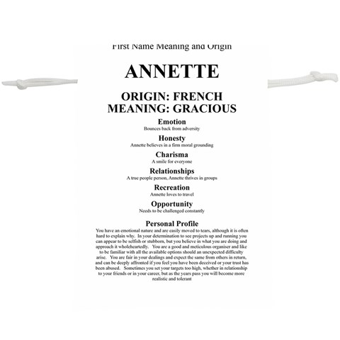 Annette  Lightweight Drawstring Pouch (XL) from ArtsNow.com Front