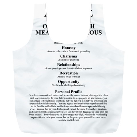 Annette Full Print Recycle Bag (XXXL) from ArtsNow.com Back