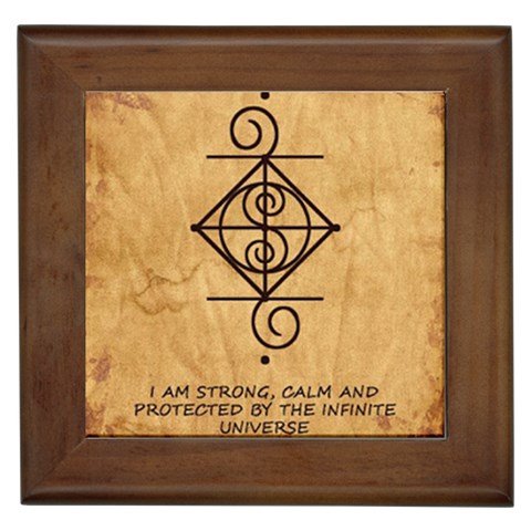 I Am Strong, Calm  And Protected By The Infinite Universe Framed Tile from ArtsNow.com Front
