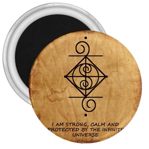 I Am Strong, Calm  And Protected By The Infinite Universe 3  Magnets from ArtsNow.com Front