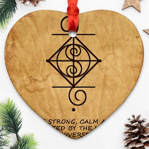 I Am Strong, Calm  And Protected By The Infinite Universe Ornament (Heart) from ArtsNow.com Front