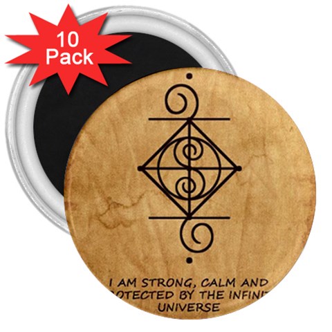 I Am Strong, Calm  And Protected By The Infinite Universe 3  Magnets (10 pack)  from ArtsNow.com Front
