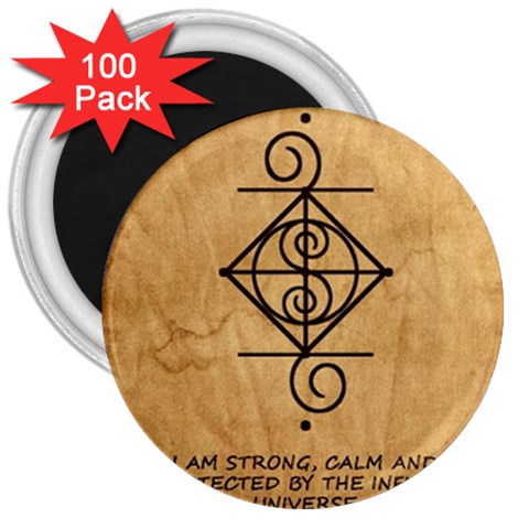 I Am Strong, Calm  And Protected By The Infinite Universe 3  Magnets (100 pack) from ArtsNow.com Front