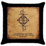 I Am Strong, Calm  And Protected By The Infinite Universe Throw Pillow Case (Black)