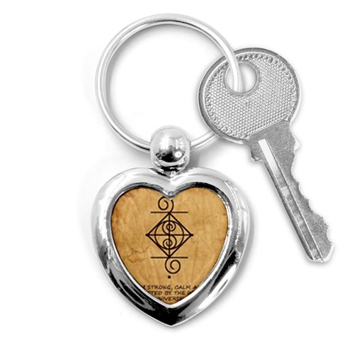 I Am Strong, Calm  And Protected By The Infinite Universe Key Chain (Heart) from ArtsNow.com Front