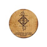 I Am Strong, Calm  And Protected By The Infinite Universe Rubber Round Coaster (4 pack) 