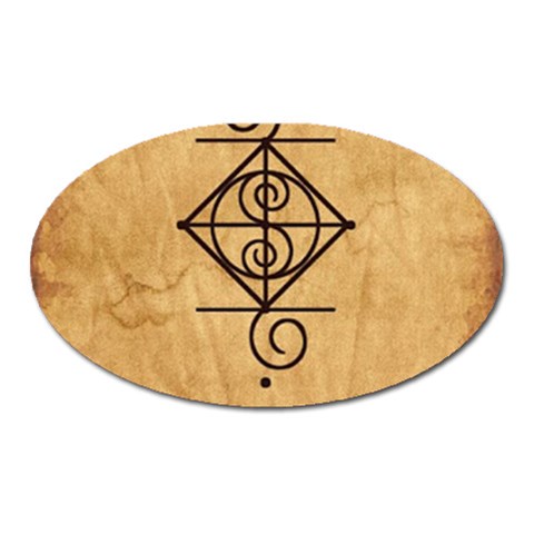 I Am Strong, Calm  And Protected By The Infinite Universe Oval Magnet from ArtsNow.com Front