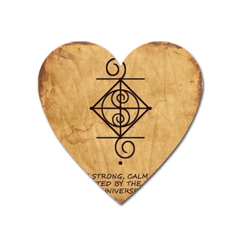 I Am Strong, Calm  And Protected By The Infinite Universe Heart Magnet from ArtsNow.com Front