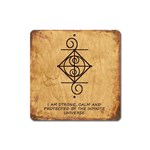 I Am Strong, Calm  And Protected By The Infinite Universe Square Magnet