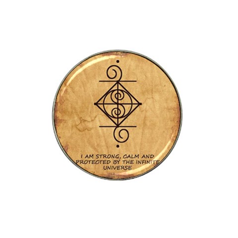 I Am Strong, Calm  And Protected By The Infinite Universe Hat Clip Ball Marker (4 pack) from ArtsNow.com Front