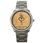 I Am Strong, Calm  And Protected By The Infinite Universe Sport Metal Watch