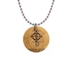I Am Strong, Calm  And Protected By The Infinite Universe 1  Button Necklace