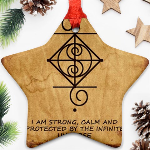 I Am Strong, Calm  And Protected By The Infinite Universe Star Ornament (Two Sides) from ArtsNow.com Front