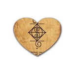 I Am Strong, Calm  And Protected By The Infinite Universe Rubber Coaster (Heart) 