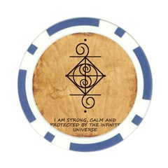 I Am Strong, Calm  And Protected By The Infinite Universe Poker Chip Card Guard from ArtsNow.com Back