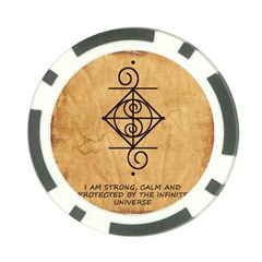 I Am Strong, Calm  And Protected By The Infinite Universe Poker Chip Card Guard (10 pack) from ArtsNow.com Back