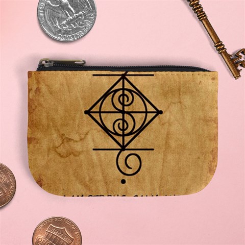 I Am Strong, Calm  And Protected By The Infinite Universe Mini Coin Purse from ArtsNow.com Front