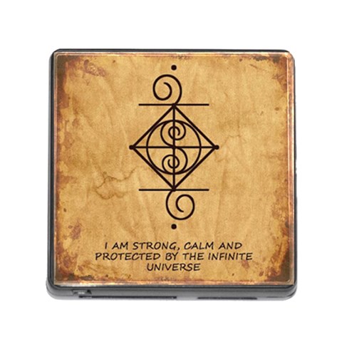I Am Strong, Calm  And Protected By The Infinite Universe Memory Card Reader (Square 5 Slot) from ArtsNow.com Front