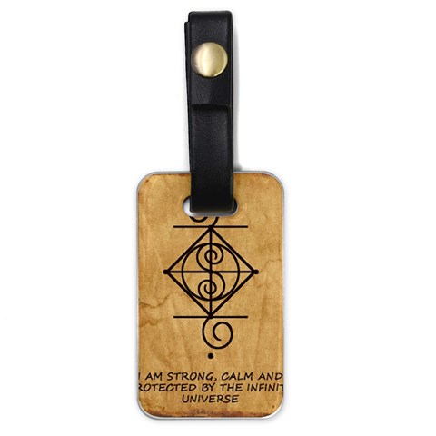 I Am Strong, Calm  And Protected By The Infinite Universe Luggage Tag (one side) from ArtsNow.com Front