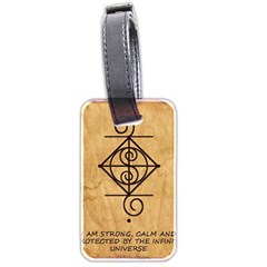 I Am Strong, Calm  And Protected By The Infinite Universe Luggage Tag (two sides) from ArtsNow.com Front