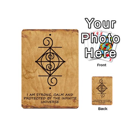 I Am Strong, Calm  And Protected By The Infinite Universe Playing Cards 54 Designs (Mini) from ArtsNow.com Back