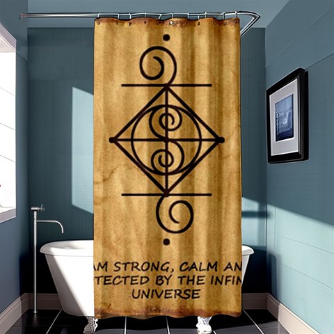 I Am Strong, Calm  And Protected By The Infinite Universe Shower Curtain 36  x 72  (Stall)  from ArtsNow.com Curtain(36 X72 ) - 33.26 x66.24  Curtain(36 X72 )