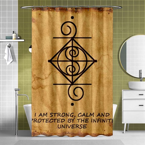 I Am Strong, Calm  And Protected By The Infinite Universe Shower Curtain 48  x 72  (Small)  from ArtsNow.com Curtain(48  X 72 ) - 42.18 x64.8  Curtain(48  X 72 )