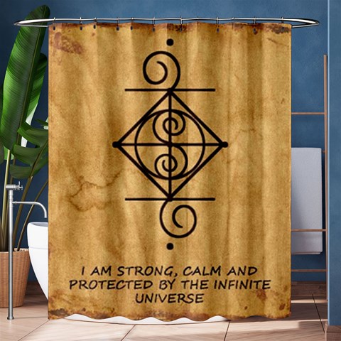 I Am Strong, Calm  And Protected By The Infinite Universe Shower Curtain 60  x 72  (Medium)  from ArtsNow.com 60 x72  Curtain