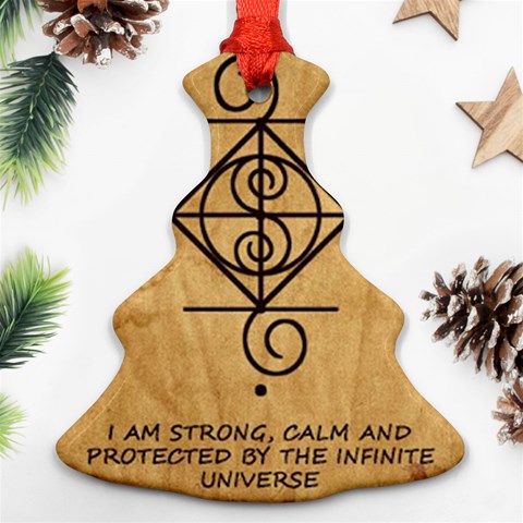 I Am Strong, Calm  And Protected By The Infinite Universe Ornament (Christmas Tree)  from ArtsNow.com Front