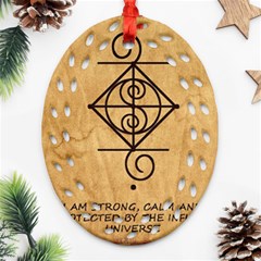 I Am Strong, Calm  And Protected By The Infinite Universe Oval Filigree Ornament (Two Sides) from ArtsNow.com Back