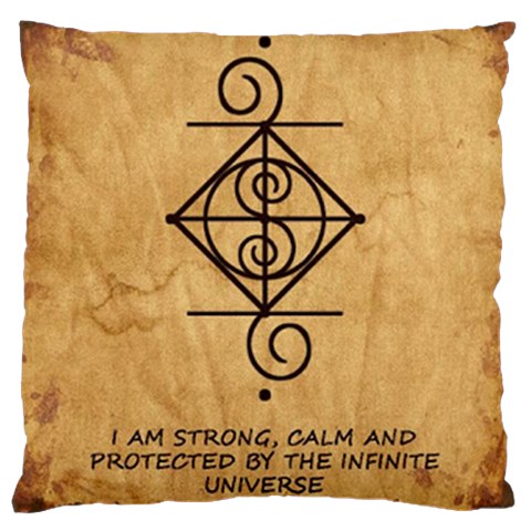 I Am Strong, Calm  And Protected By The Infinite Universe Large Cushion Case (One Side) from ArtsNow.com Front