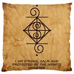 I Am Strong, Calm  And Protected By The Infinite Universe Large Cushion Case (One Side)
