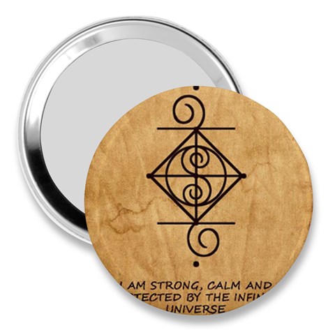 I Am Strong, Calm  And Protected By The Infinite Universe 3  Handbag Mirrors from ArtsNow.com Front