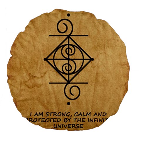 I Am Strong, Calm  And Protected By The Infinite Universe Large 18  Premium Round Cushions from ArtsNow.com Back